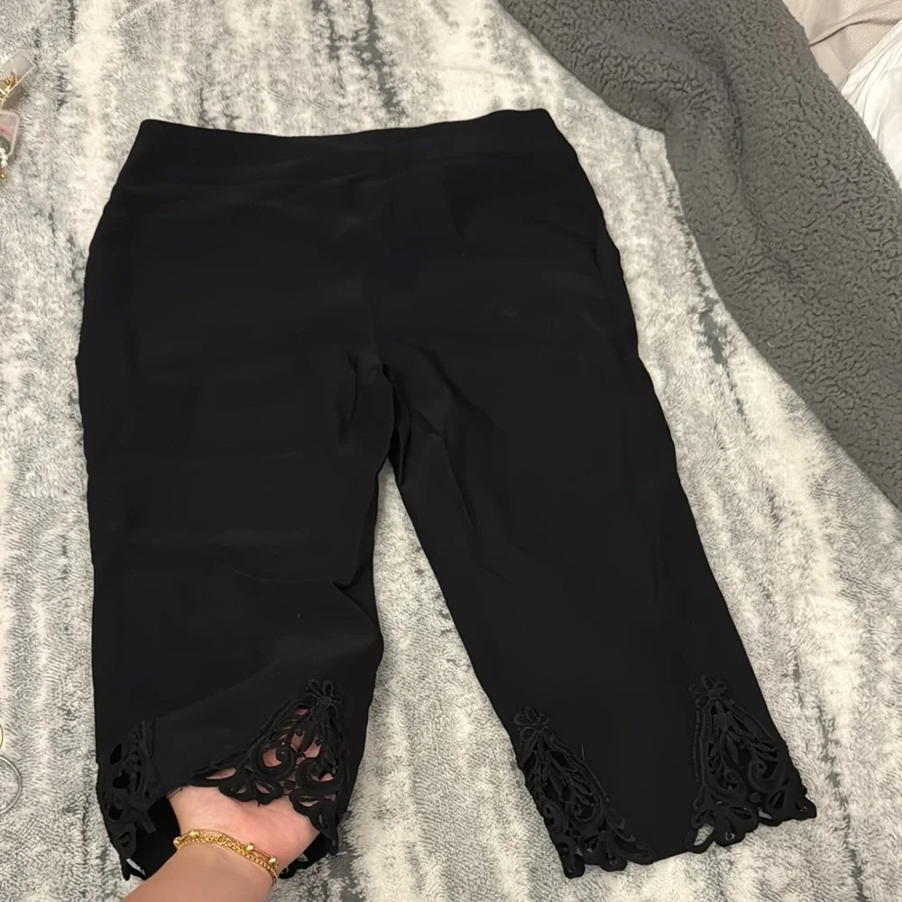 Charter Club Black‎ Bermuda Shorts with Elegant Scalloped Hem